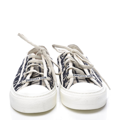 Christian Dior Canvas Oblique Walk'N'Dior Low Top Sneakers 38 Deep Blue 3 of 10