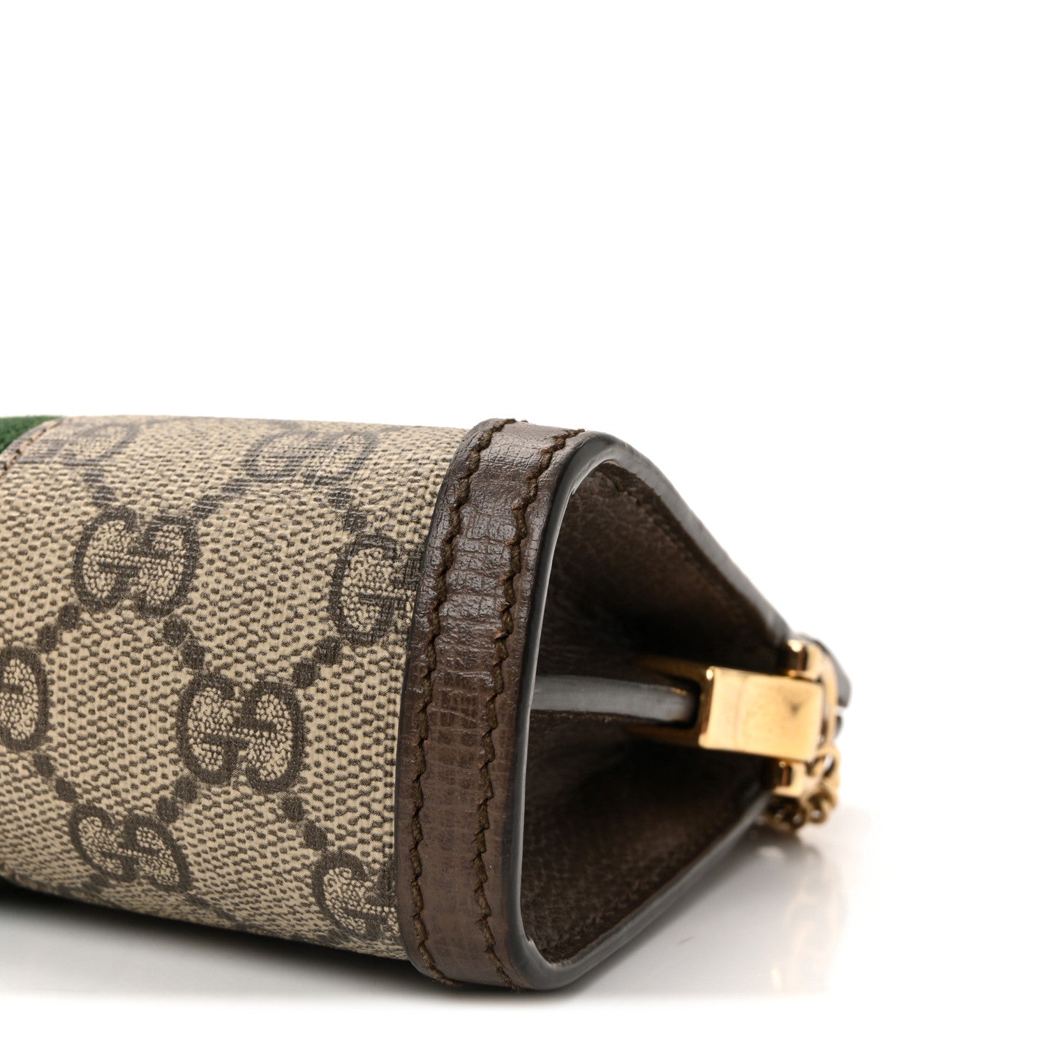 Gucci GG Supreme Monogram Textured Dollar Calfskin Web Mini Ophidia Chain Shoulder Bag Beige Ebony New Acero 10 of 10