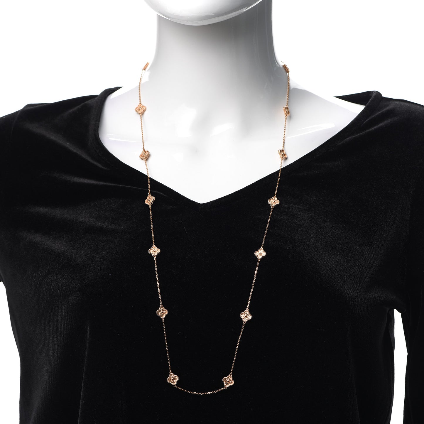 18K Rose Gold 16 Motifs Sweet Alhambra Necklace