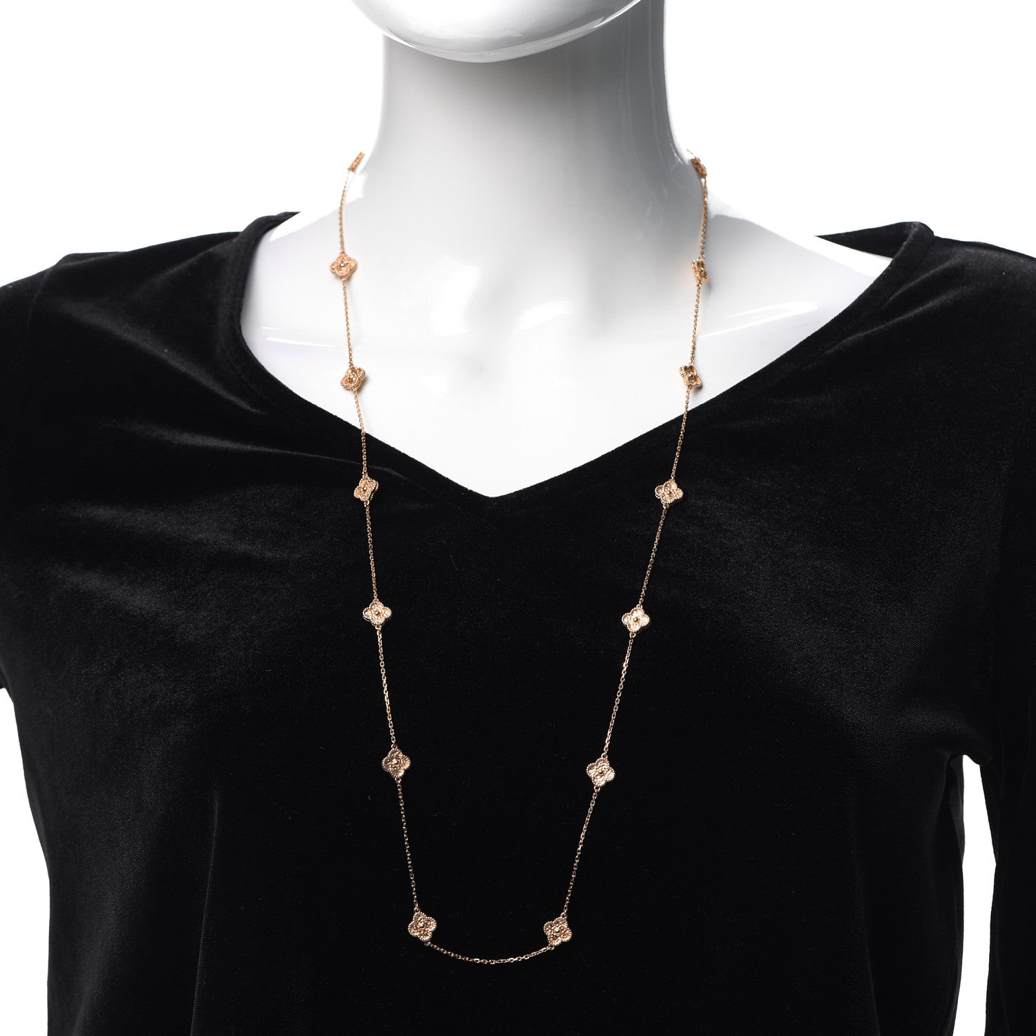 Van Cleef & Arpels 18K Rose Gold 16 Motifs Sweet Alhambra Necklace 2 of 7
