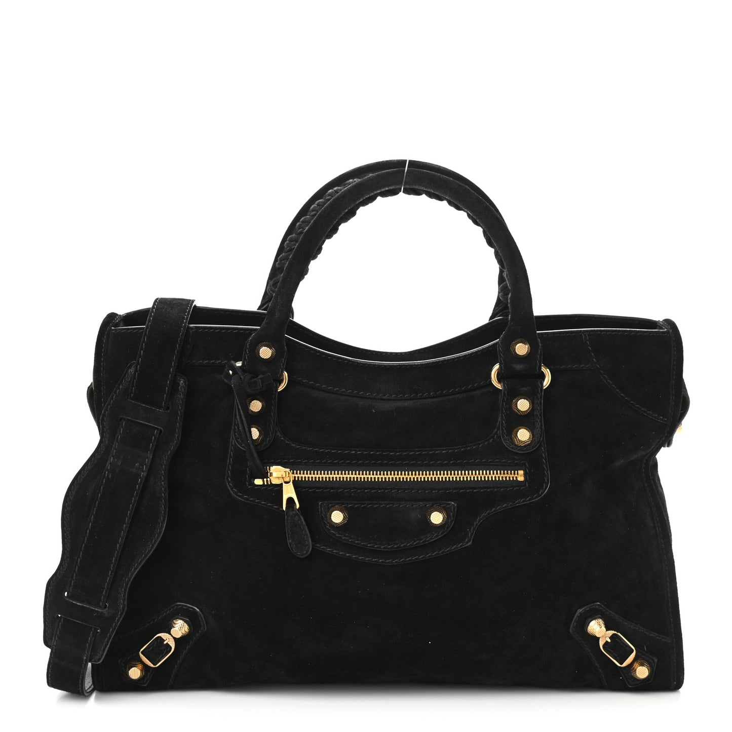 Baby Daim Suede Giant 12 Gold Hardware City Black