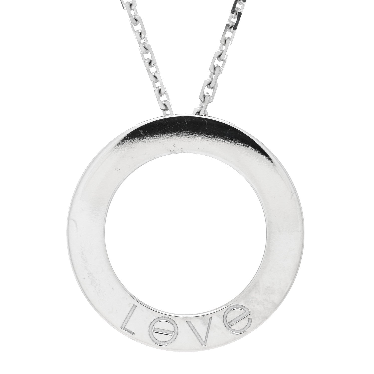 Cartier 18K White Gold LOVE Pendant Necklace 5 of 5