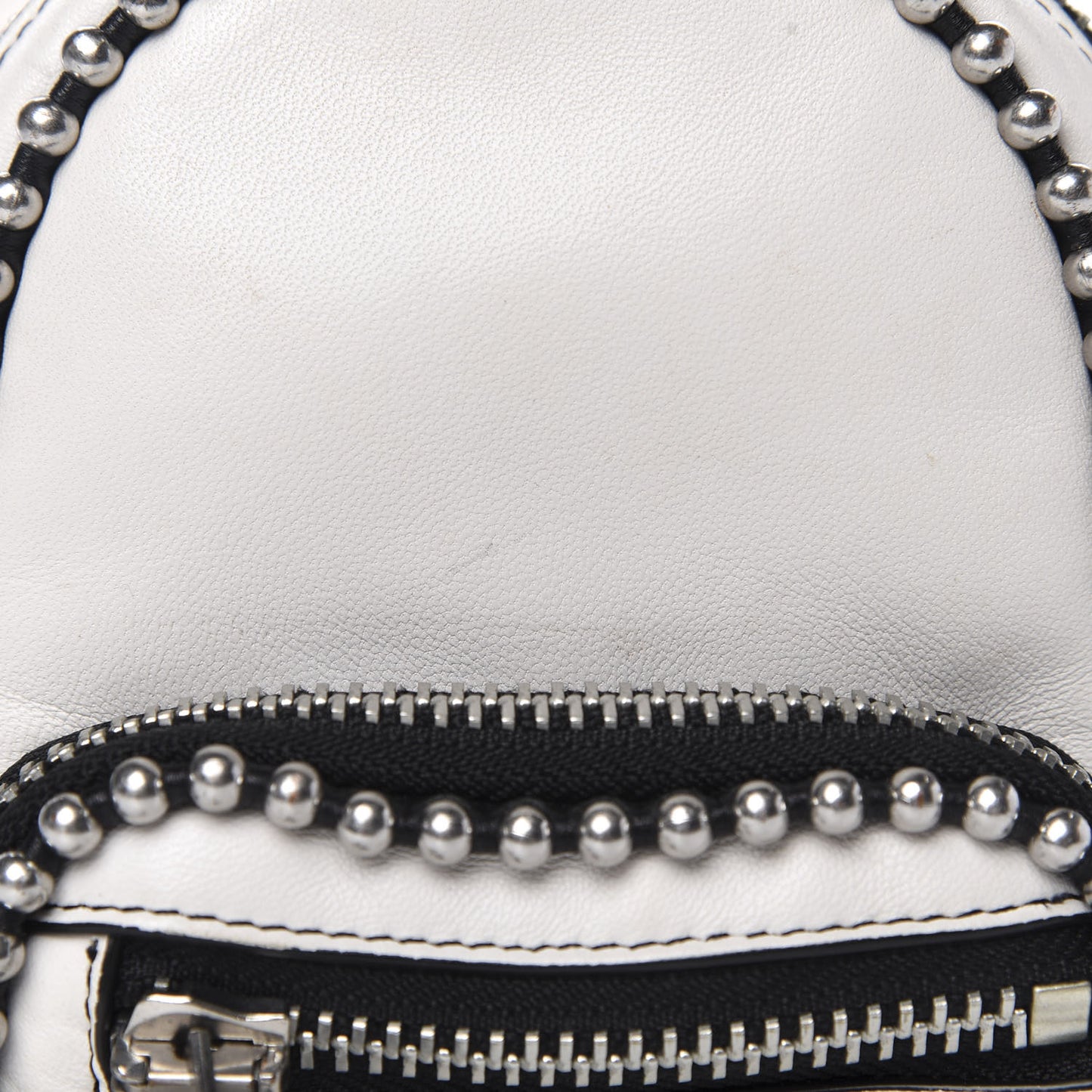 Lambskin Studded Mini Attica Backpack White
