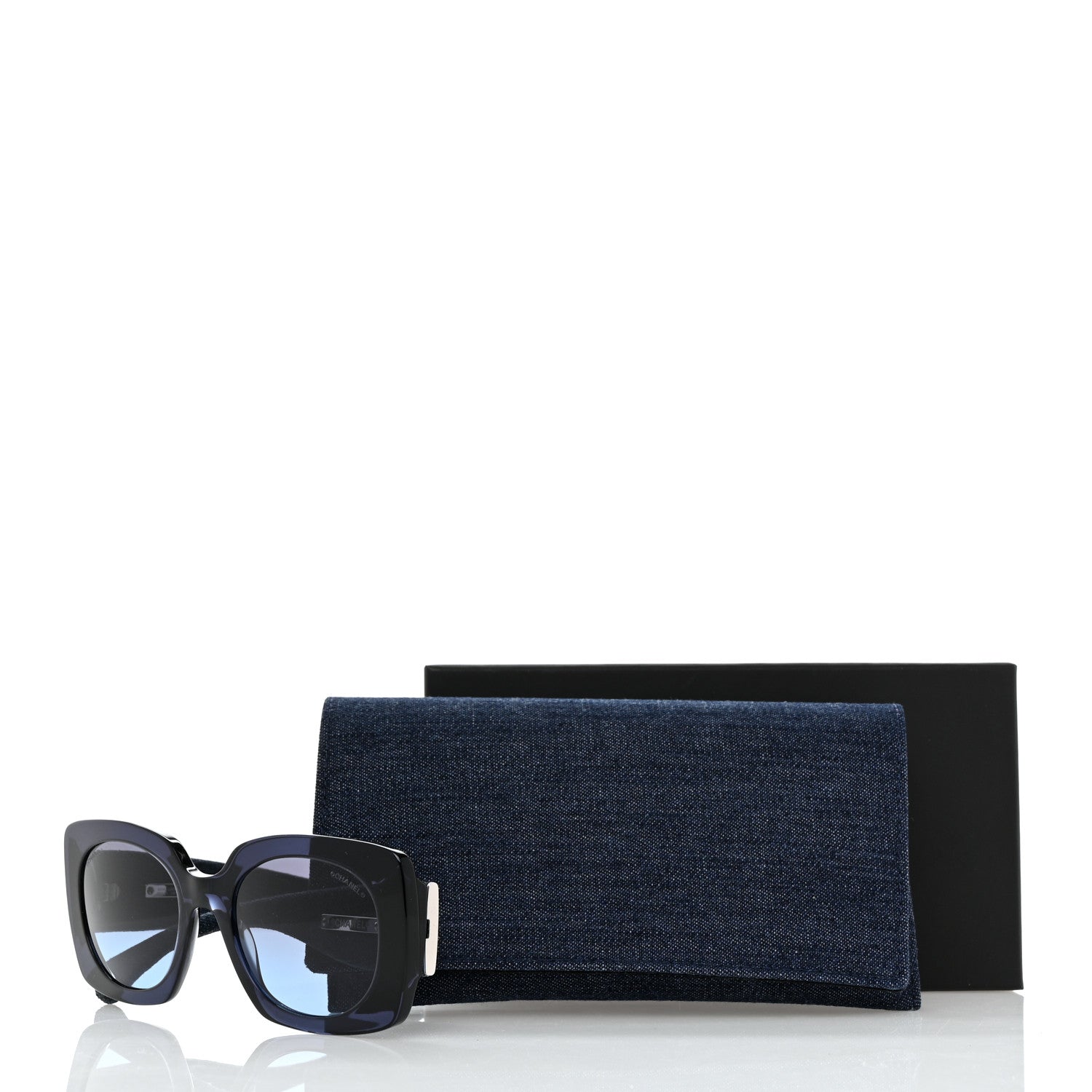 Chanel Denim Rectangle Sunglasses 5406 Blue 10 of 10