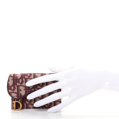 Christian Dior Oblique Saddle Card Holder Bordeaux 3 of 10