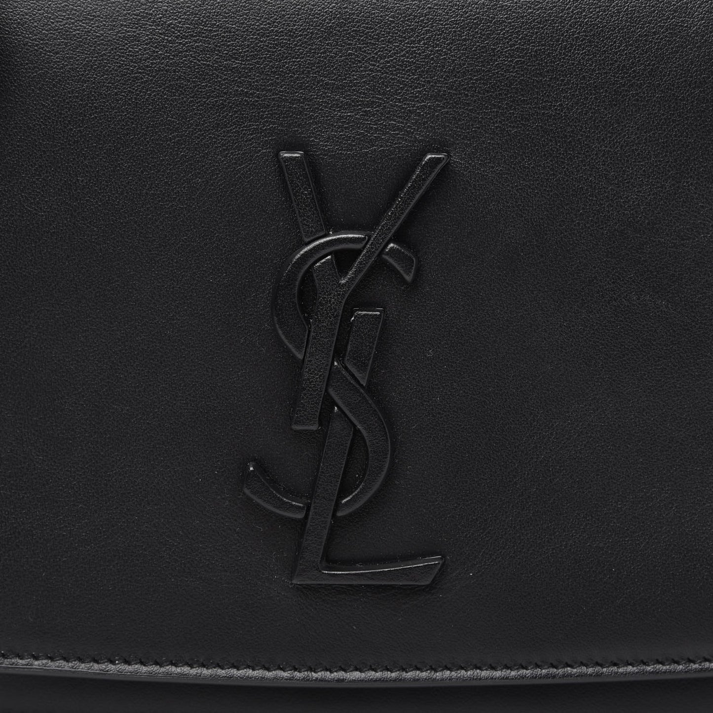 Smooth Calfskin Small Spontini Saddle Bag Black