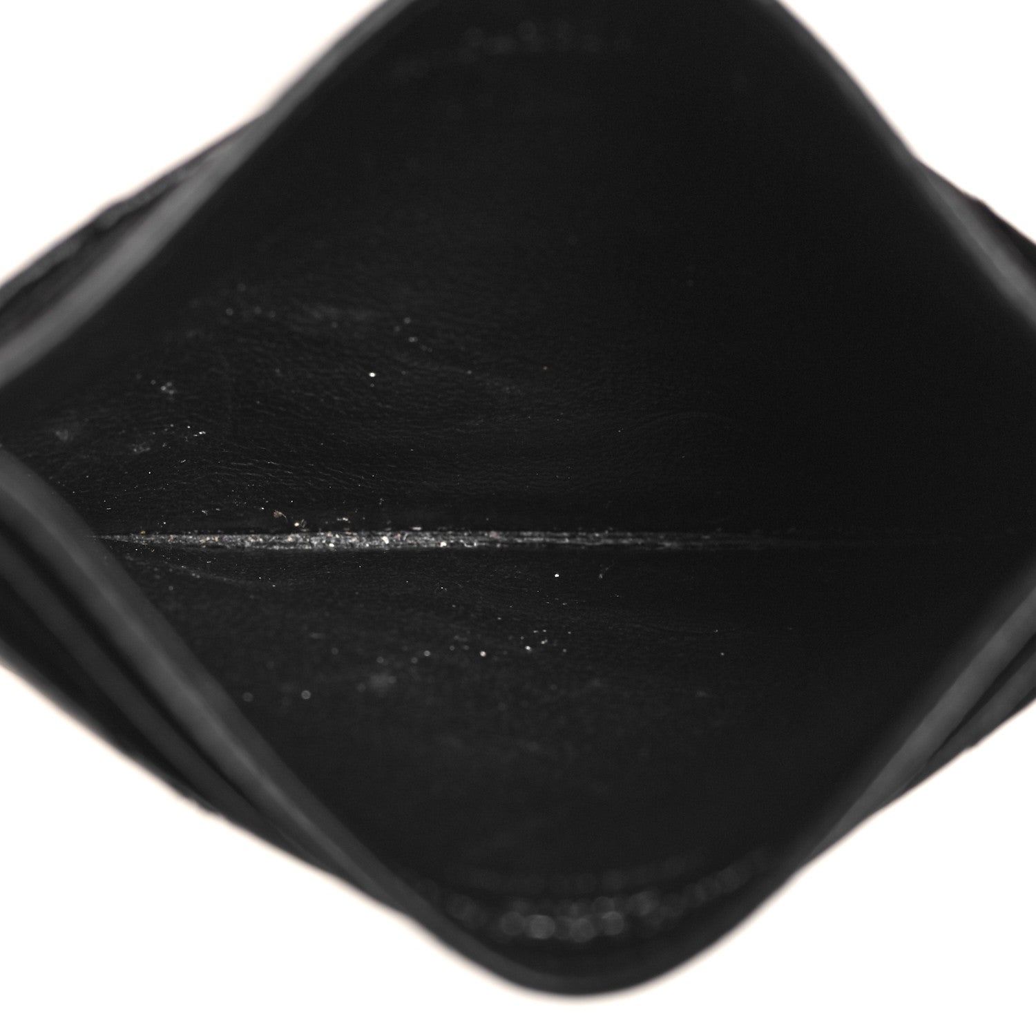 Saint Laurent Grain De Poudre Matelasse Chevron Monogram Credit Card Case Black 5 of 7