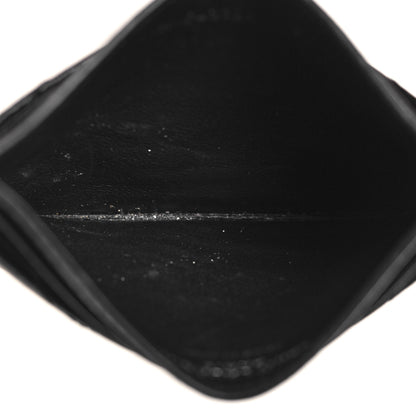 Saint Laurent Grain De Poudre Matelasse Chevron Monogram Credit Card Case Black 5 of 7