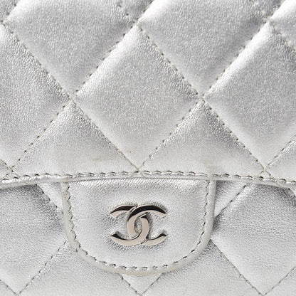 Chanel Metallic Lambskin Quilted Long Flap Wallet Silver 10 of 18