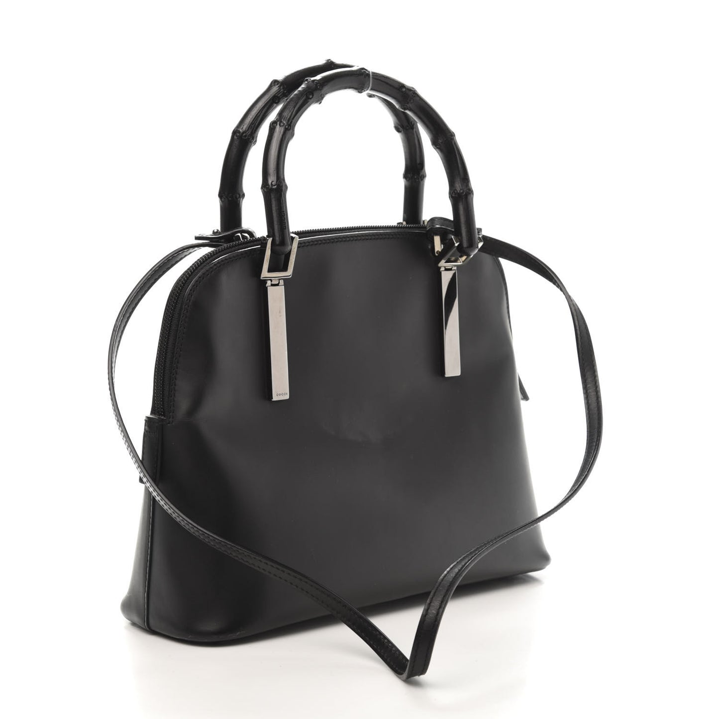 Calfskin Bamboo Top Handle Black