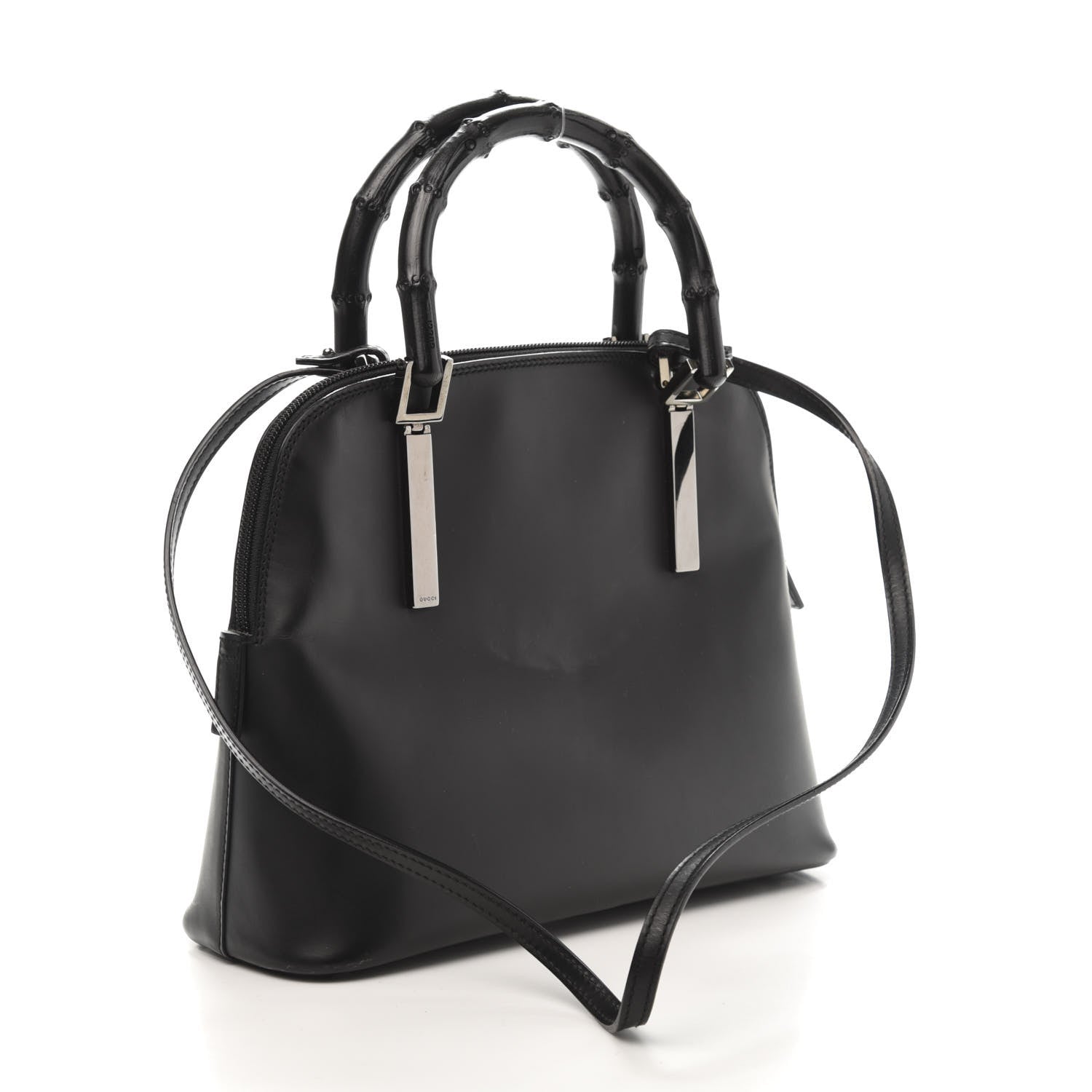 Gucci Calfskin Bamboo Top Handle Black 3 of 10