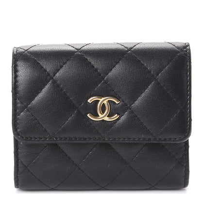 Chanel Quilted Compact Flap Wallet Black 1 of 8