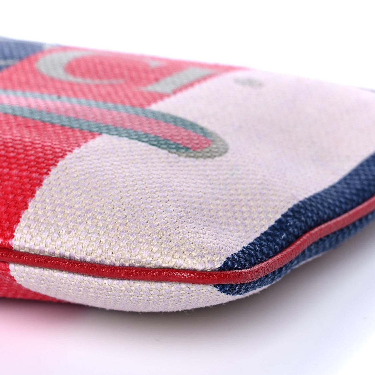 Canvas Sylvie Stripe Logo Zip Pouch Mystic White Hibiscus Red Maritime