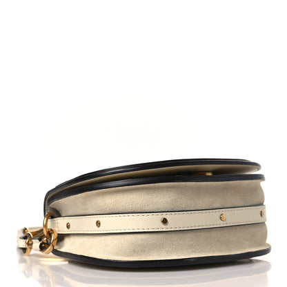 Chloe Calfskin Suede Small Nile Bracelet Bag Off White 4 of 9