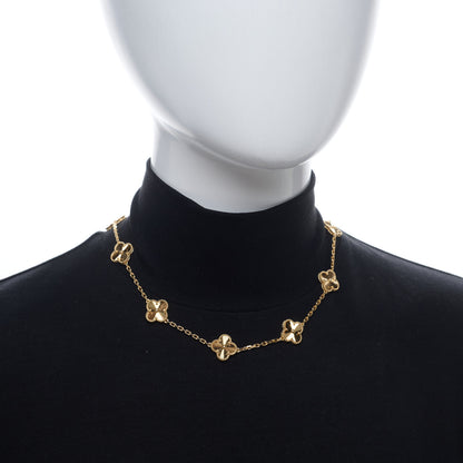 Van Cleef & Arpels 18K Yellow Gold 10 Motifs Guilloche Vintage Alhambra Necklace 2 of 7