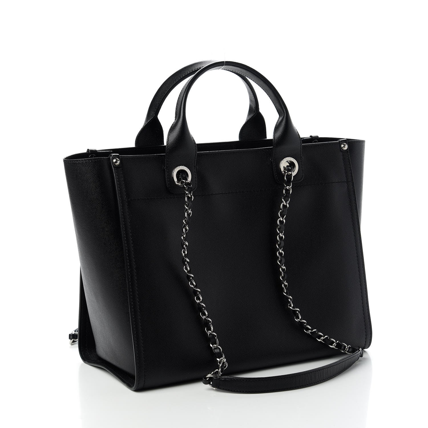 Chanel Caviar Small Studded Deauville Tote Black 3 of 10