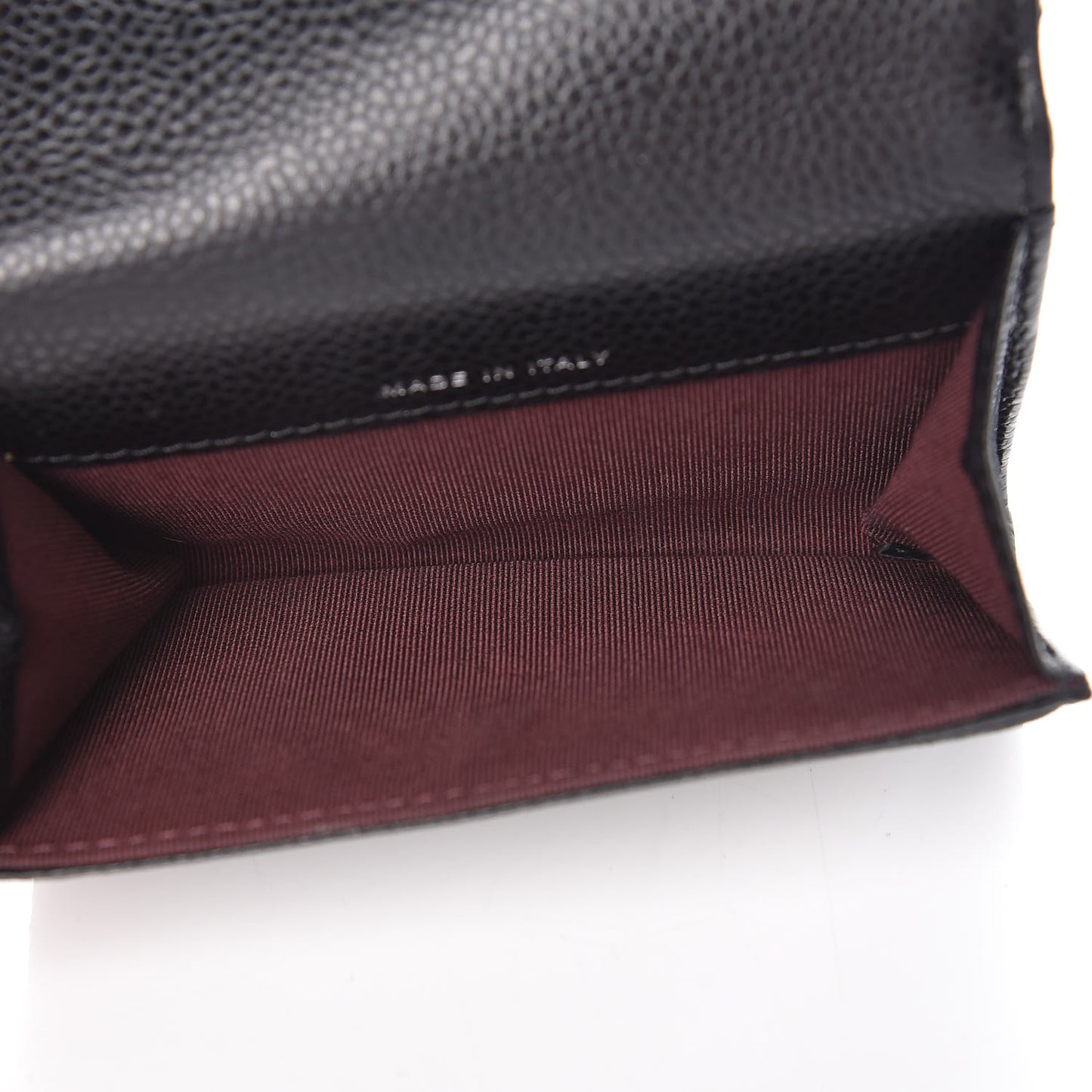 Caviar Quilted Flap Card Holder Black