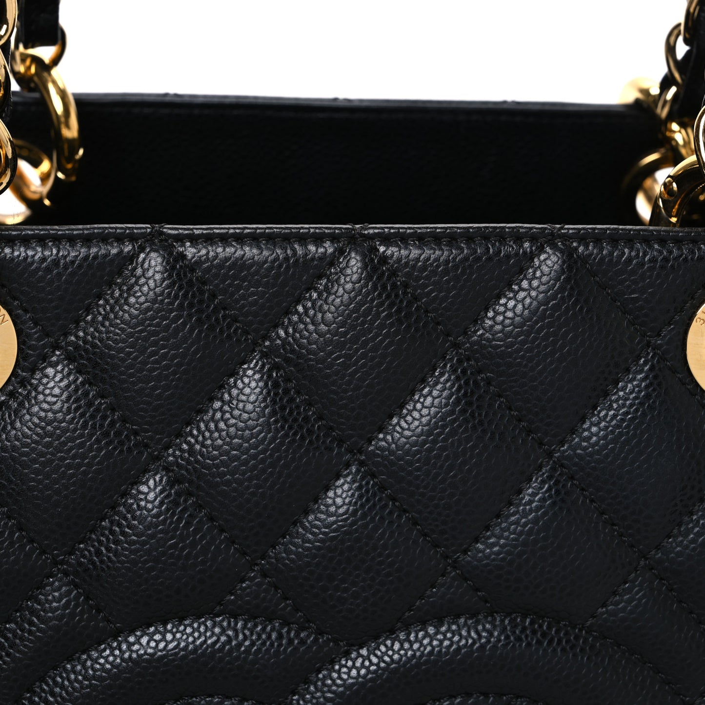 Caviar Quilted Grand Shopping Tote GST Black