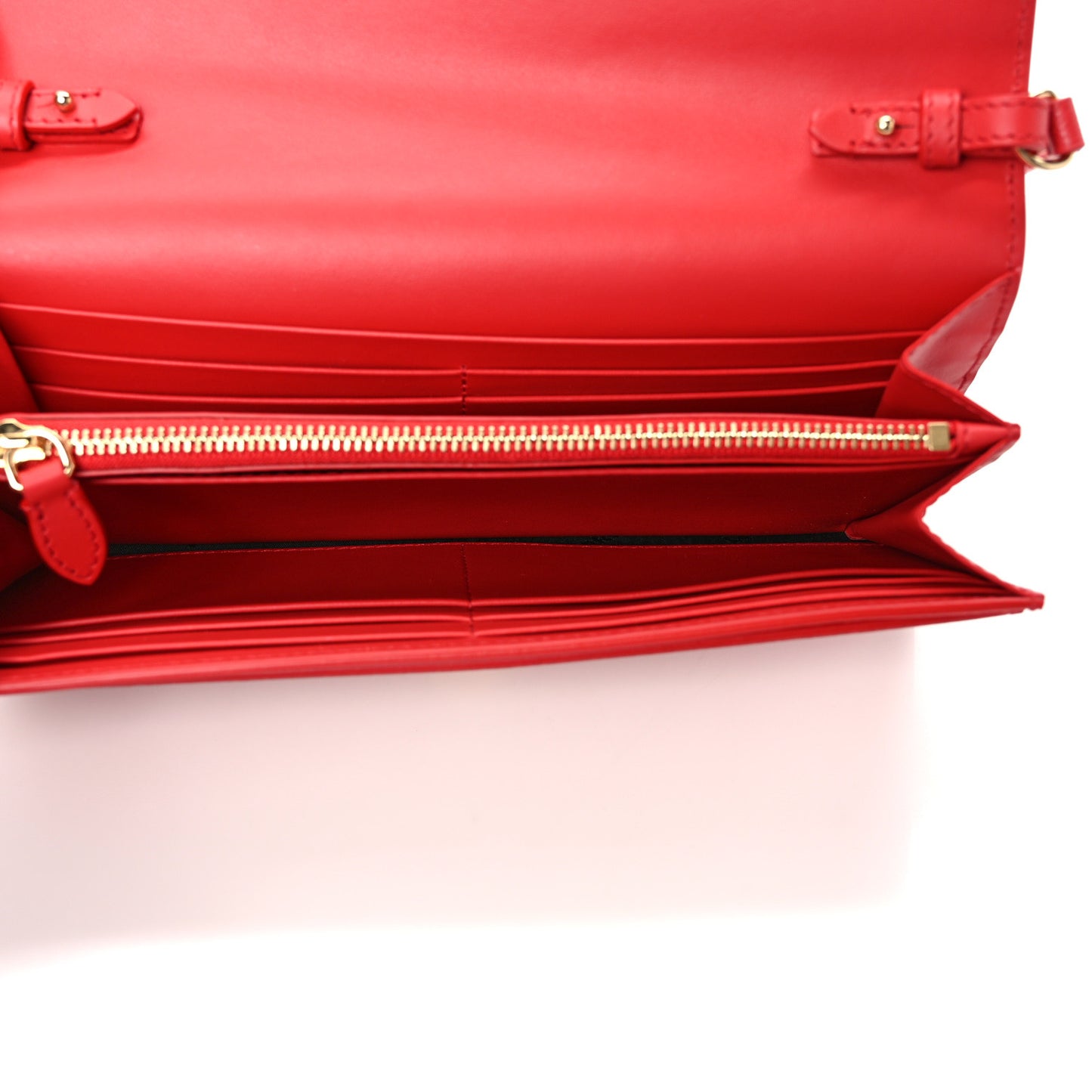 Calfskin Logo Hazelmere Wallet With Detachable Strap Red