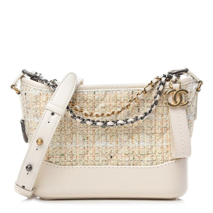 Chanel Tweed Calfskin Quilted Small Gabrielle Hobo Beige Ivory 1 of 11