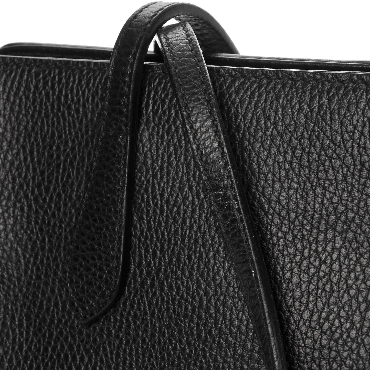 Pebbled Calfskin Small Swing Tote Black