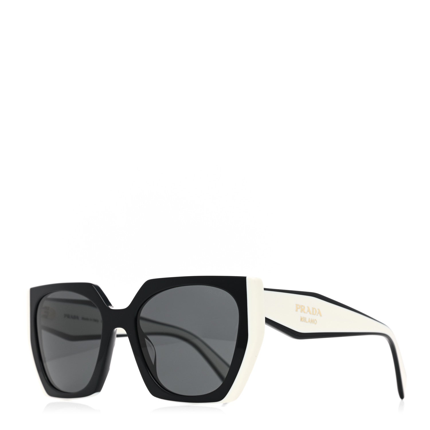 Prada Acetate Sunglasses SPR 15W Black White 1 of 7