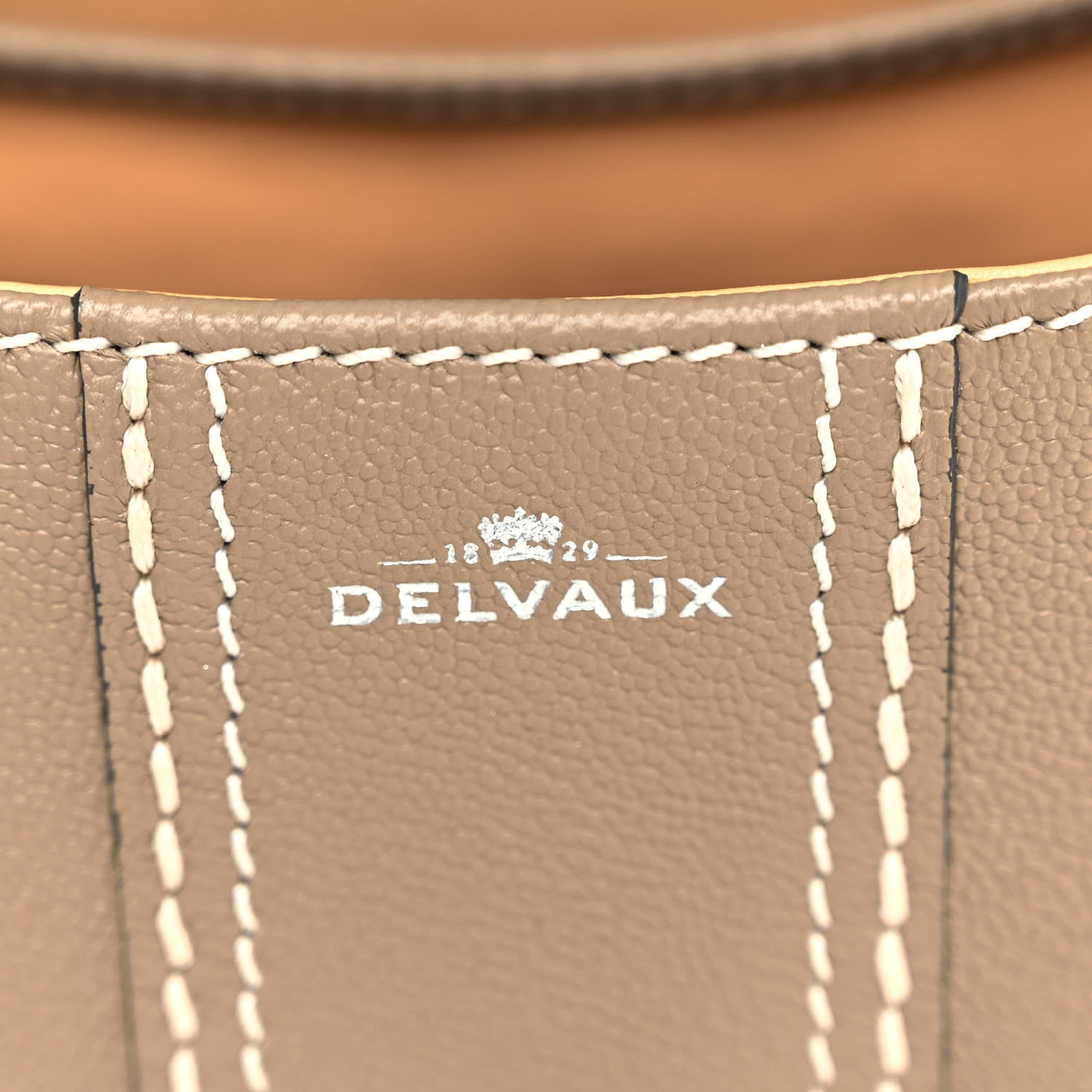 Delvaux Grained Rodeo Calfskin Surpique Mini Brillant Satchel Tourterelle Ivory 6 of 10