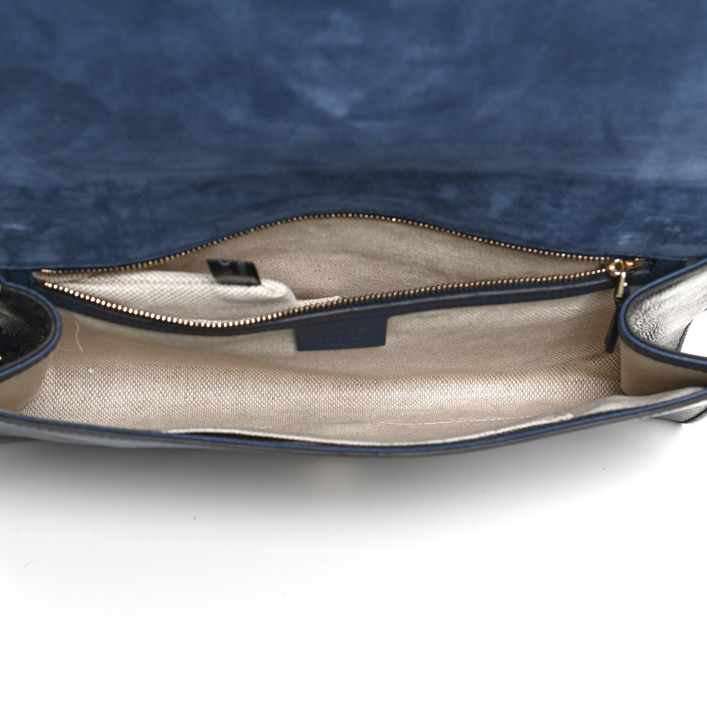 Soft Patent Medium Soho Clutch Uniform Blue