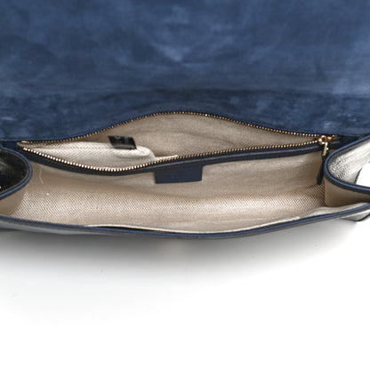 Gucci Soft Patent Medium Soho Clutch Uniform Blue 5 of 13