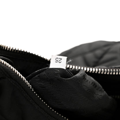 Prada Re-Nylon Triangle Padded Patchwork Shoulder Bag Black 7 of 10