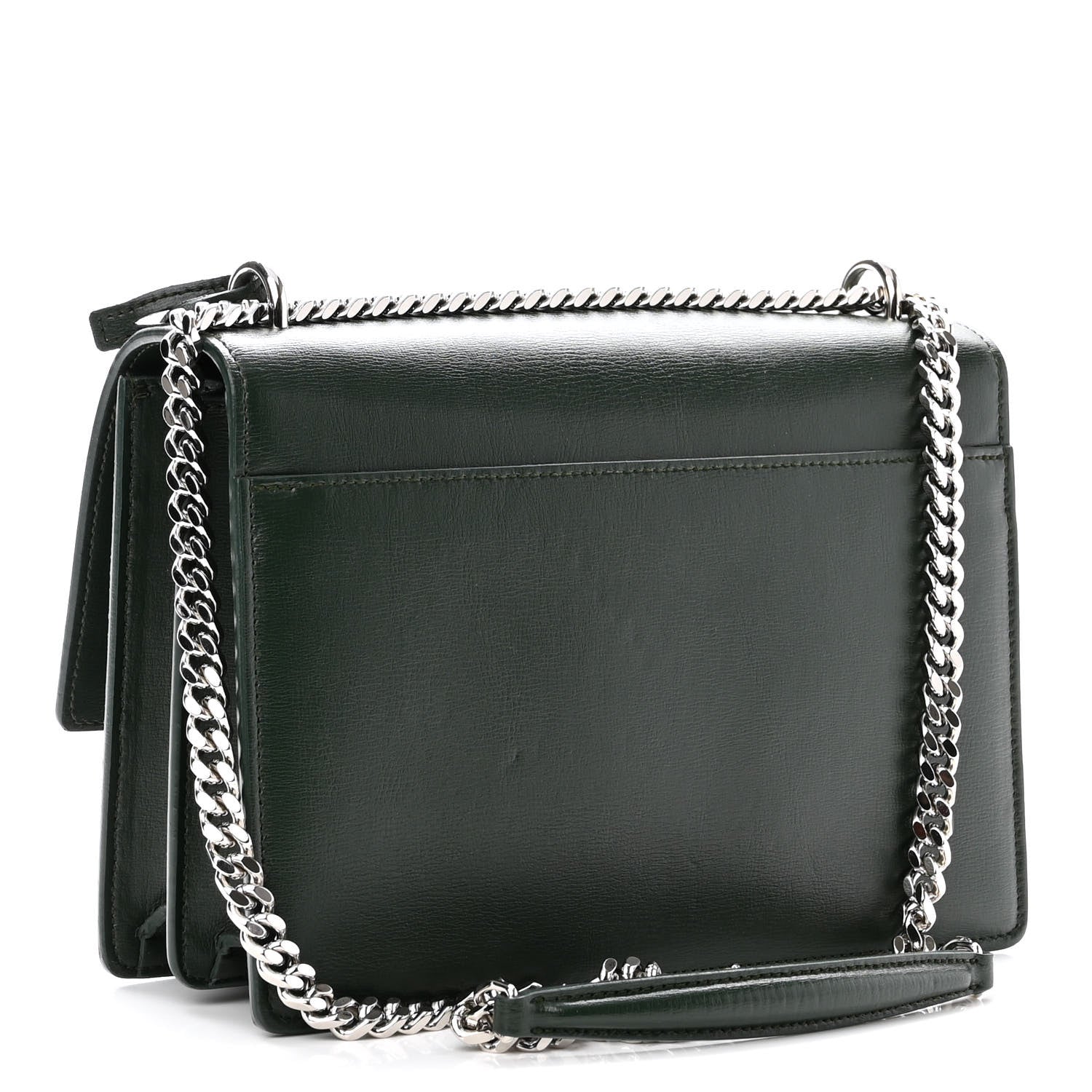 Saint Laurent Calfskin Medium Monogram Sunset Dark Green 2 of 9