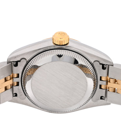 Rolex Stainless Steel 18K Yellow Gold Oyster Perpetual Datejust Watch Silver Roman 69173 4 of 5