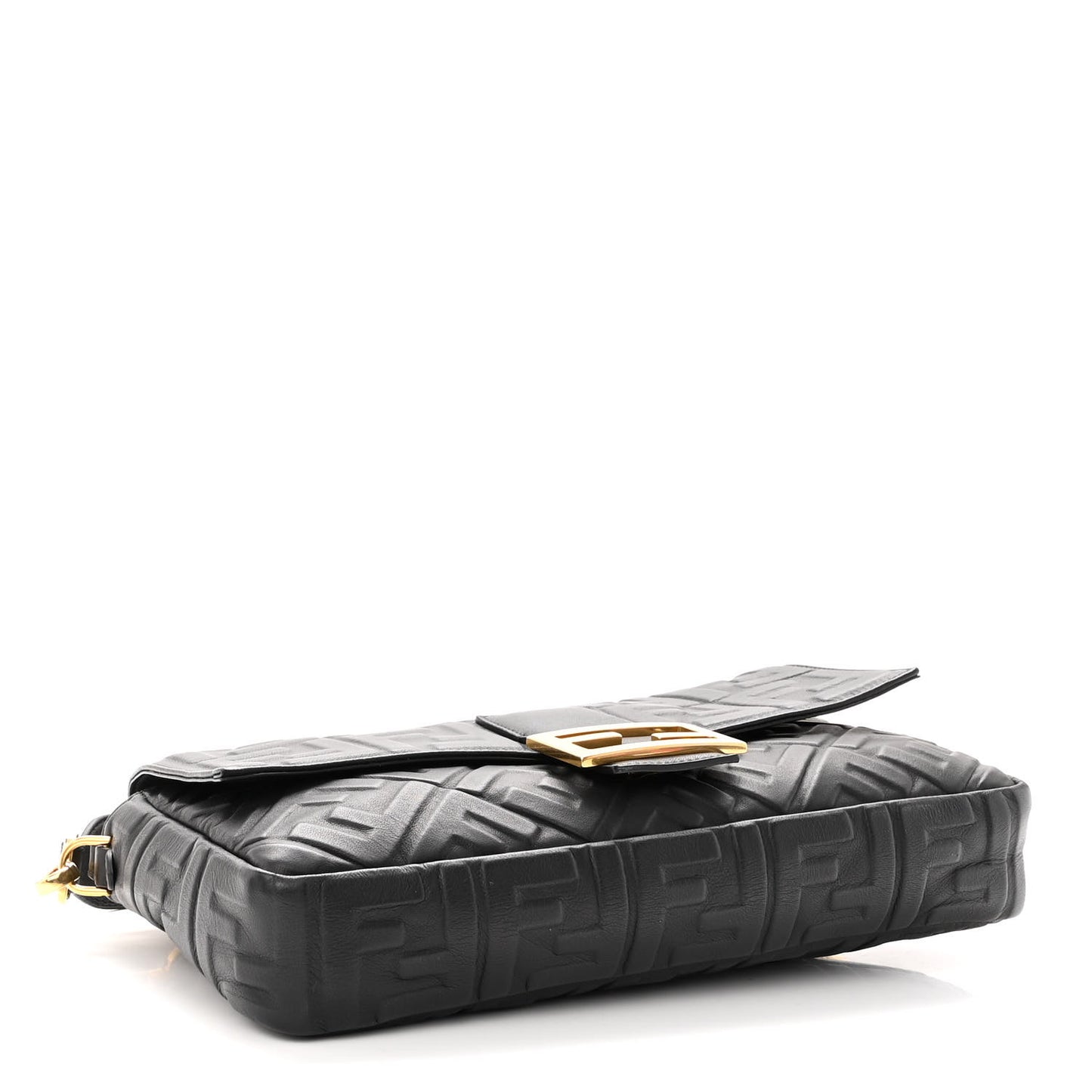 Nappa FF 1974 Embossed Large Baguette Black