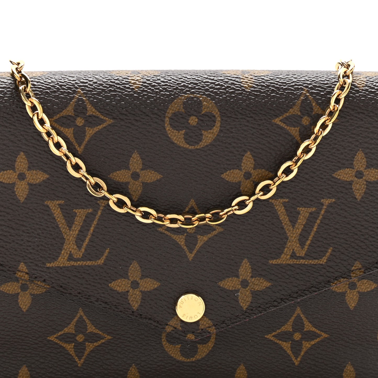 Monogram Pochette Felicie Chain Wallet Fuchsia