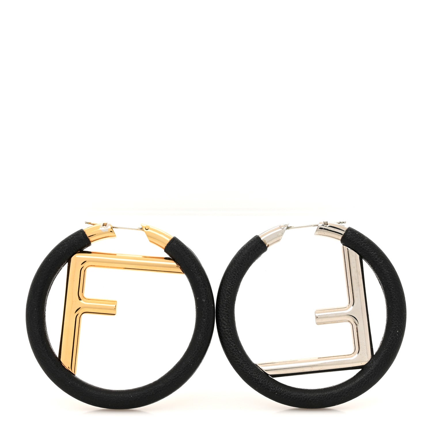Fendi Nappa F is Fendi Hoop Earrings Black 3 of 8