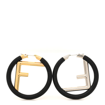 Fendi Nappa F is Fendi Hoop Earrings Black 3 of 8