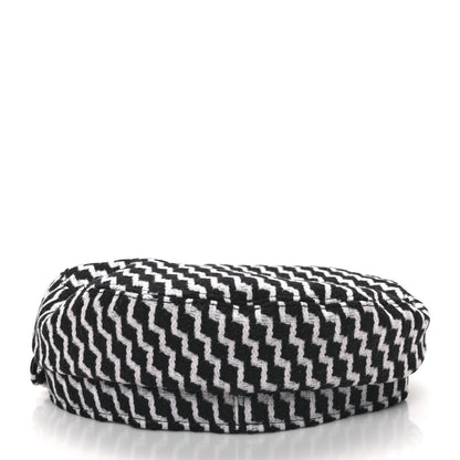 Chanel Wool PVC Paris Hamburg Sailor Cap Hat M Black White 4 of 8