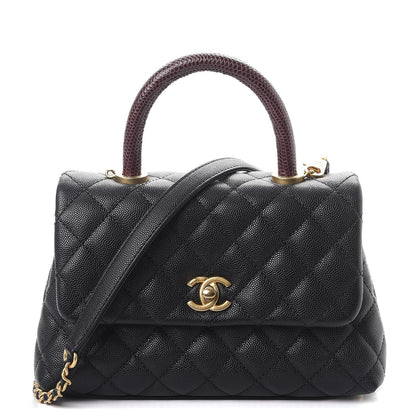 Chanel Caviar Lizard Quilted Mini Coco Handle Flap Black 1 of 9