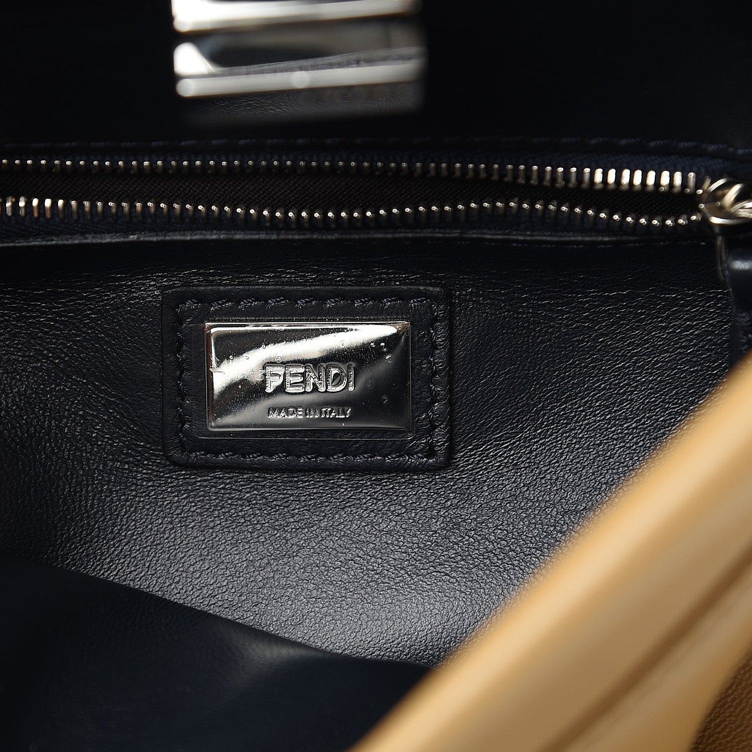 Fendi Nappa Colorblock Mini Peekaboo Iconic Satchel Cuoio Oceano Multicolor 9 of 12