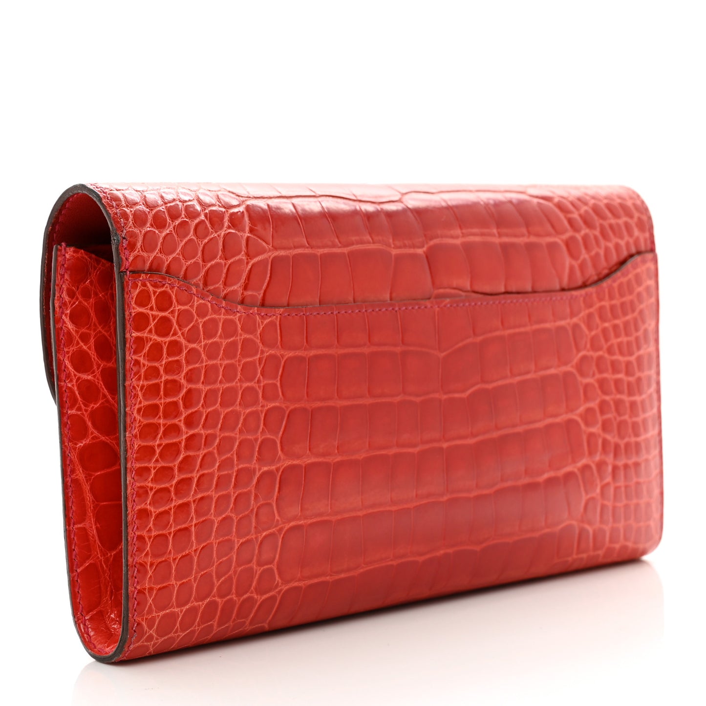 Shiny Alligator Constance Long Wallet Geranium
