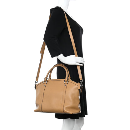 Gucci Pebbled Calfskin Medium GG Convertible Dome Satchel Beige 2 of 13