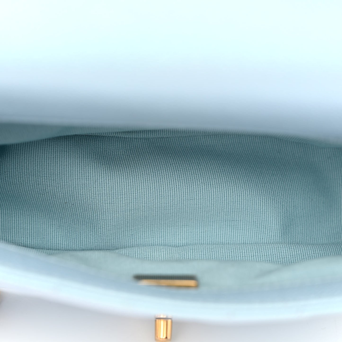 Iridescent Caviar Quilted Mini My Perfect Flap Light Blue