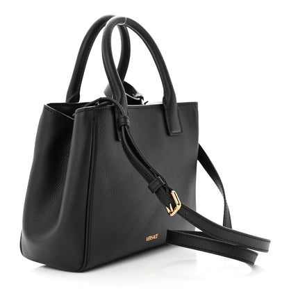 Versace Grained Calfskin Small La Medusa Tote Bag Black 3 of 9