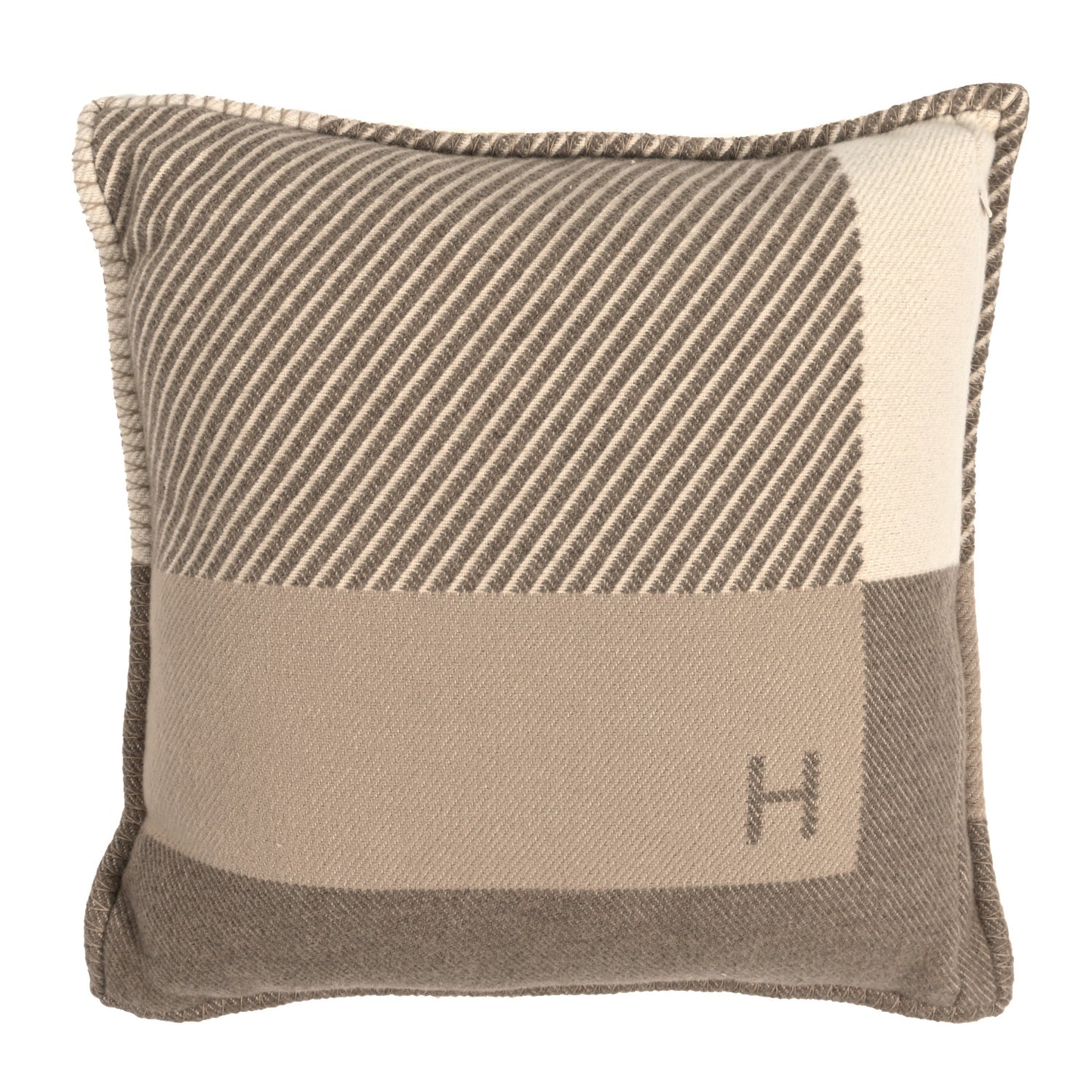 Wool Cashmere H Riviera Pillow Seigle