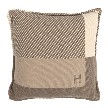 Hermes Wool Cashmere H Riviera Pillow Seigle 2 of 3