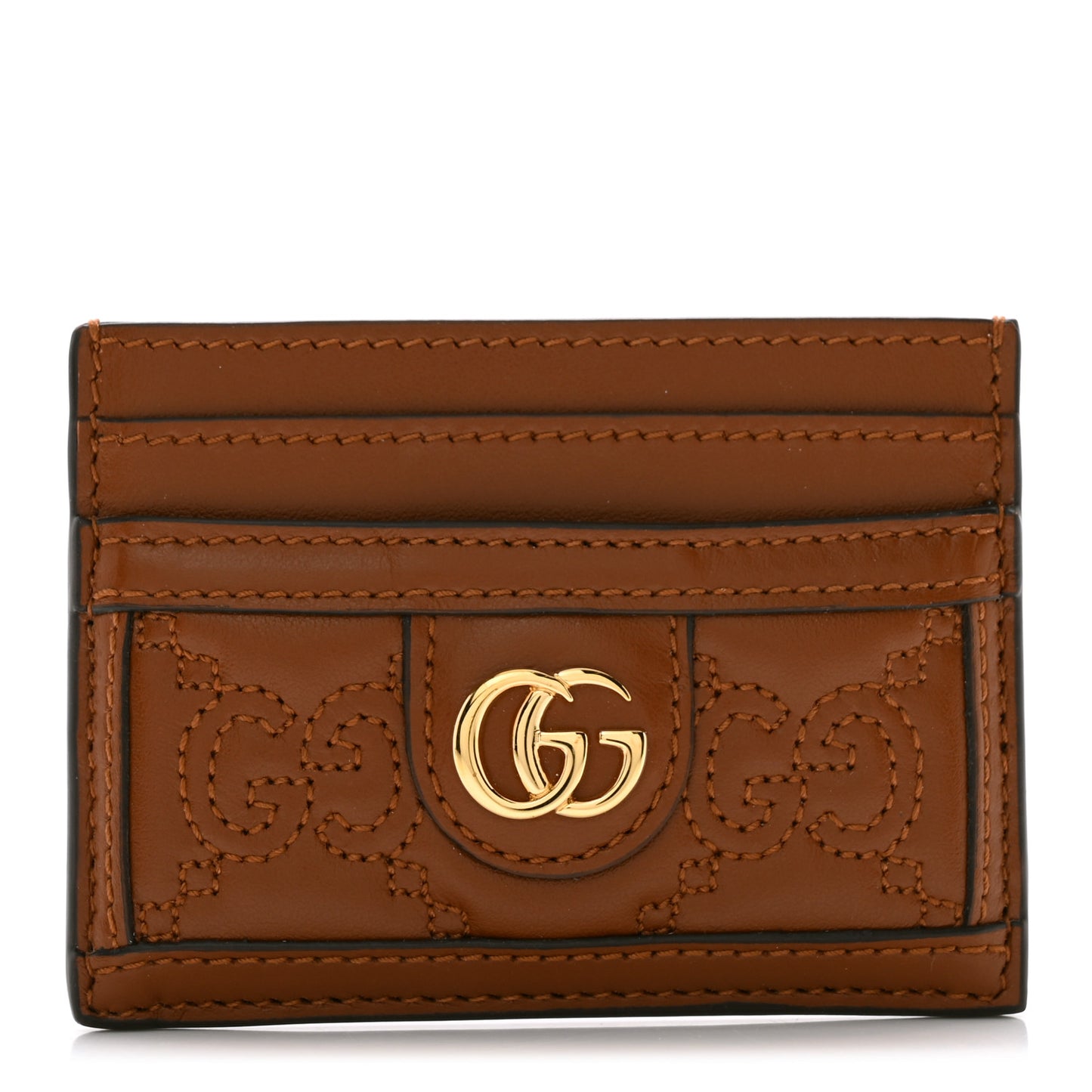 Calfskin GG Matelasse Card Holder Cuir