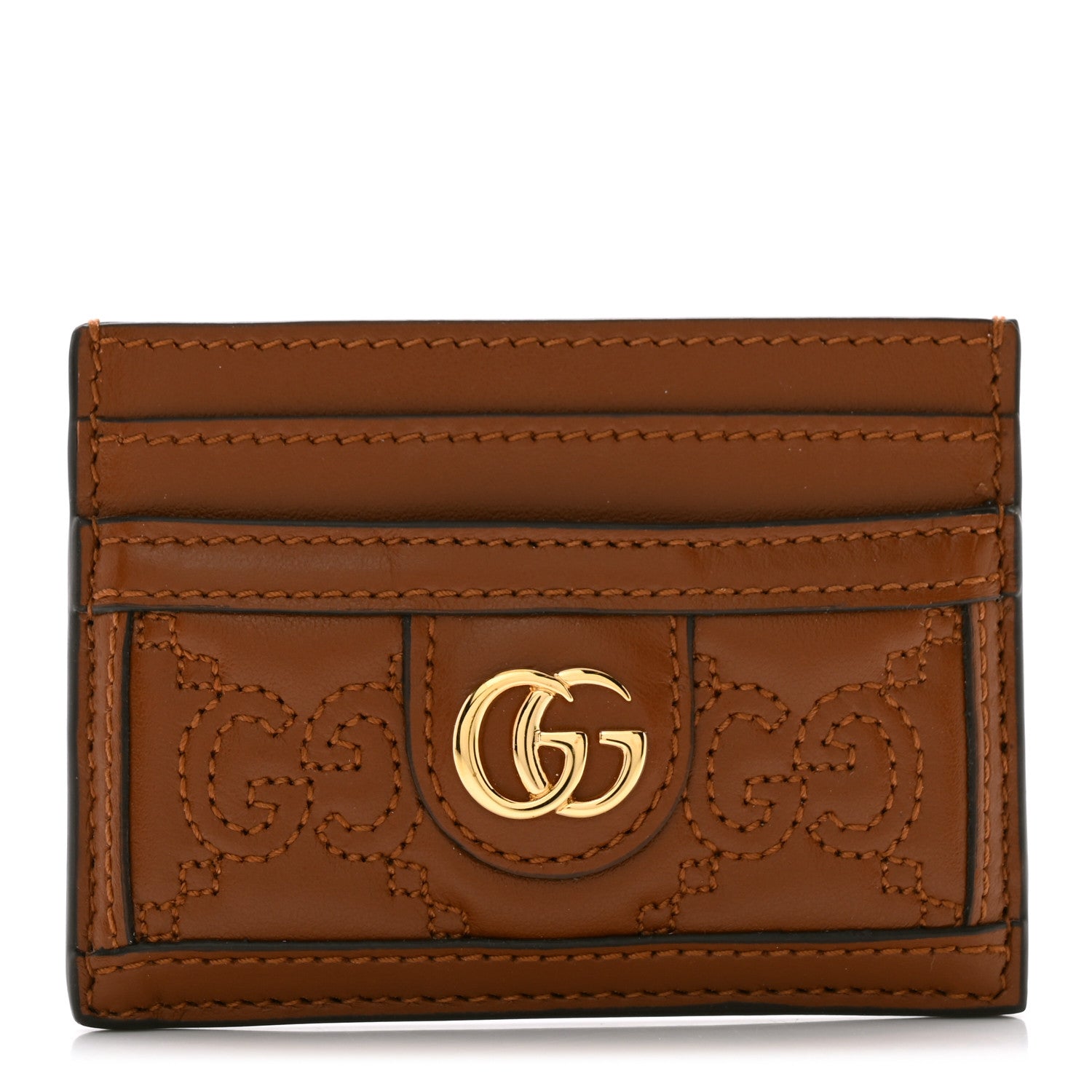 Gucci Calfskin GG Matelasse Card Holder Cuir 1 of 7
