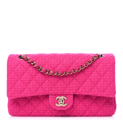 Chanel Tweed Quilted Medium Double Flap Fuchsia 1 of 10