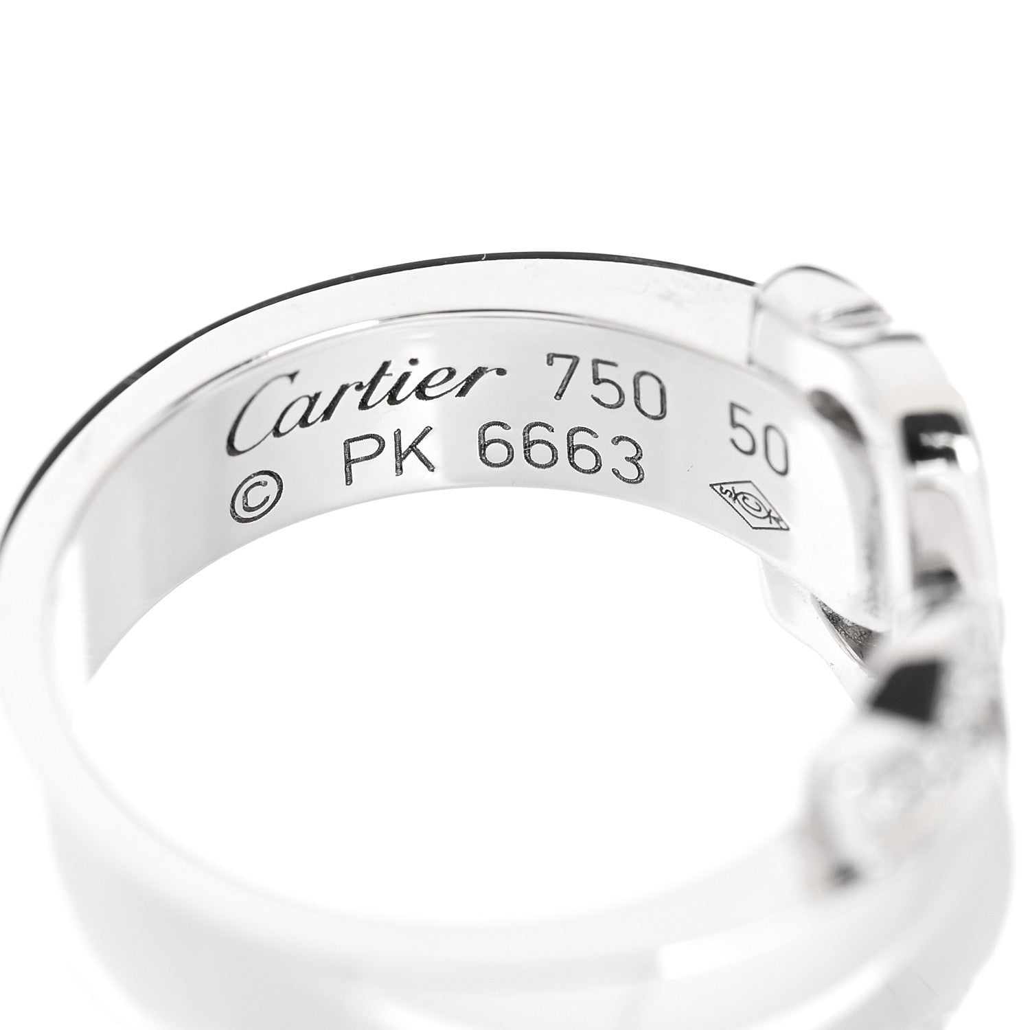 Cartier 18K White Gold Diamond C De Cartier Ring 50 5.5 4 of 4