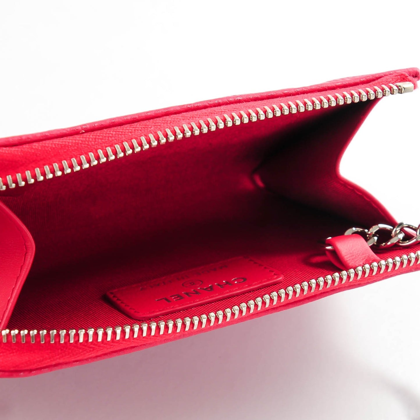Caviar Quilted Diamond CC Key Holder Case Dark Pink
